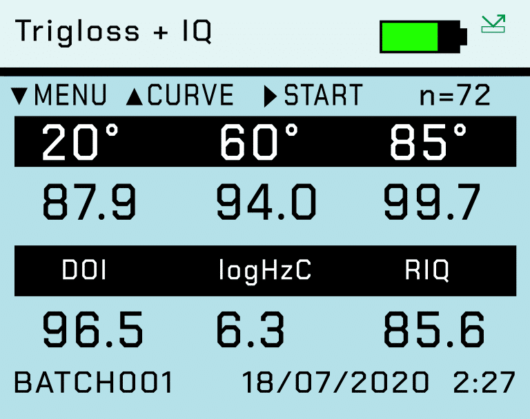 IQ-Bildschirm Trigloss