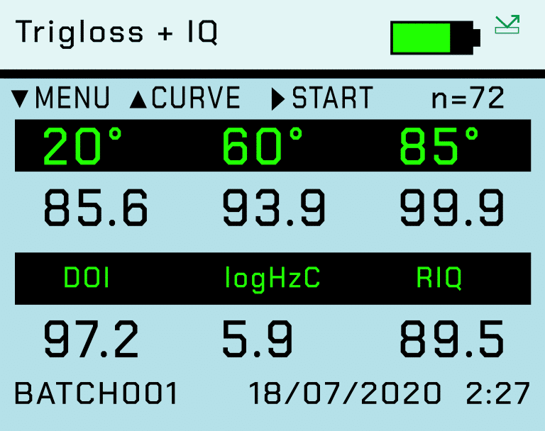 IQ-Bildschirm Trigloss