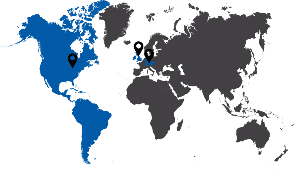 Rhopoint Isntruments Weltkarte der Standorte