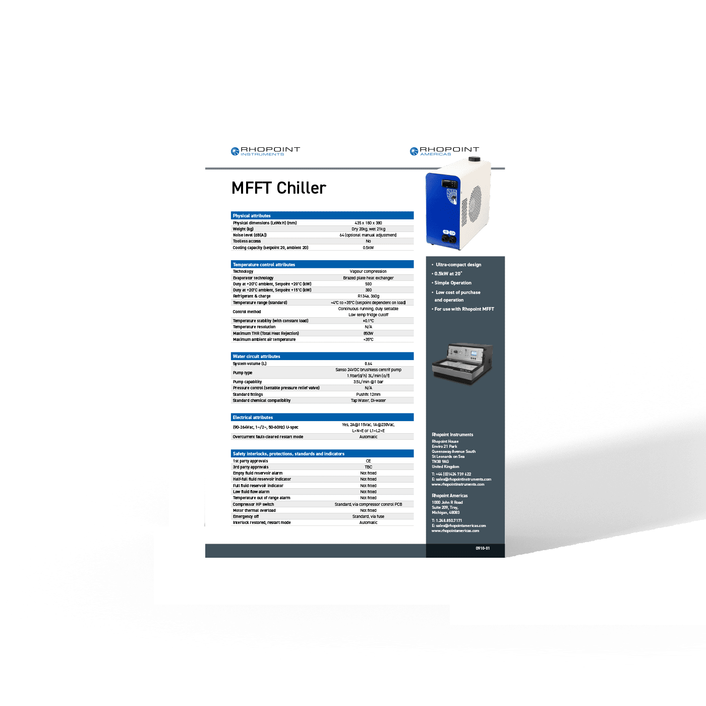 Rhopoint Instruments MFFT Chiller Produktbroschüre Mockup Bild